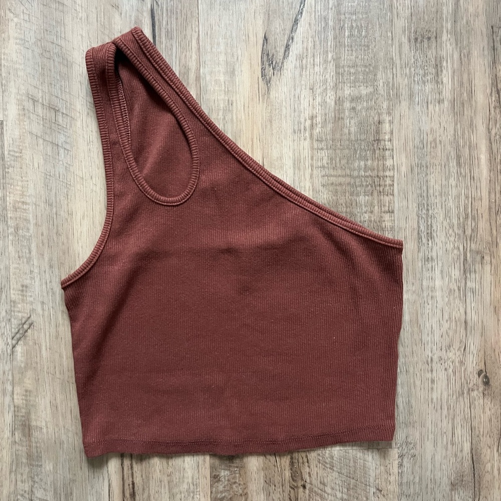 Zara brown one shoulder top